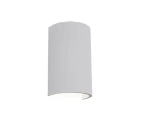 Artdelight Wandlamp Nantes ribbel H 18 cm gips wit Artdelight Wandlamp Nantes ribbel H 18 cm gips wit