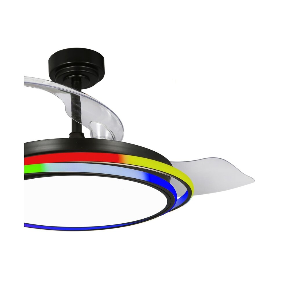 CristalRecord Plafondventilator Antila Ø 106 cm RGB zwart CristalRecord Plafondventilator Antila Ø 106 cm RGB zwart