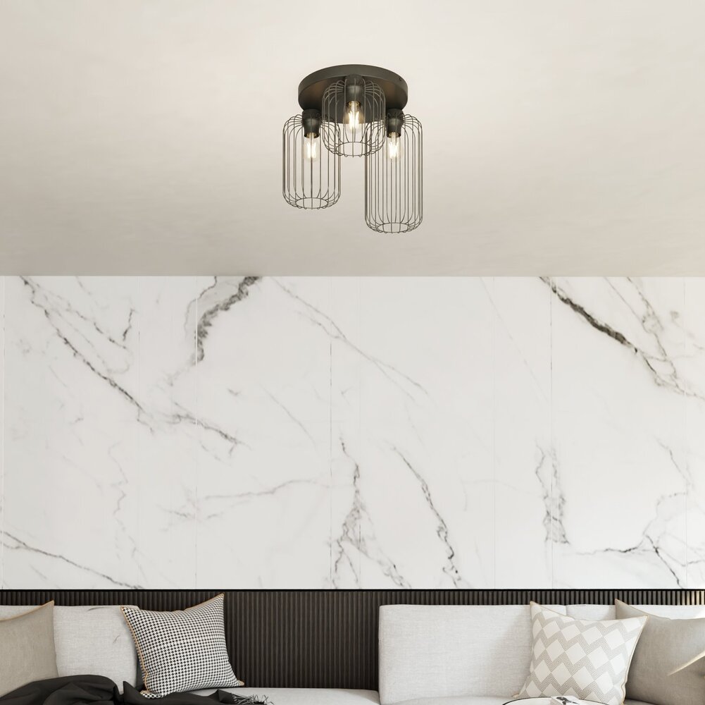 Emibig Plafondlamp Barn 3 lichts Ø 30 cm zwart Emibig Plafondlamp Barn 3 lichts Ø 30 cm zwart