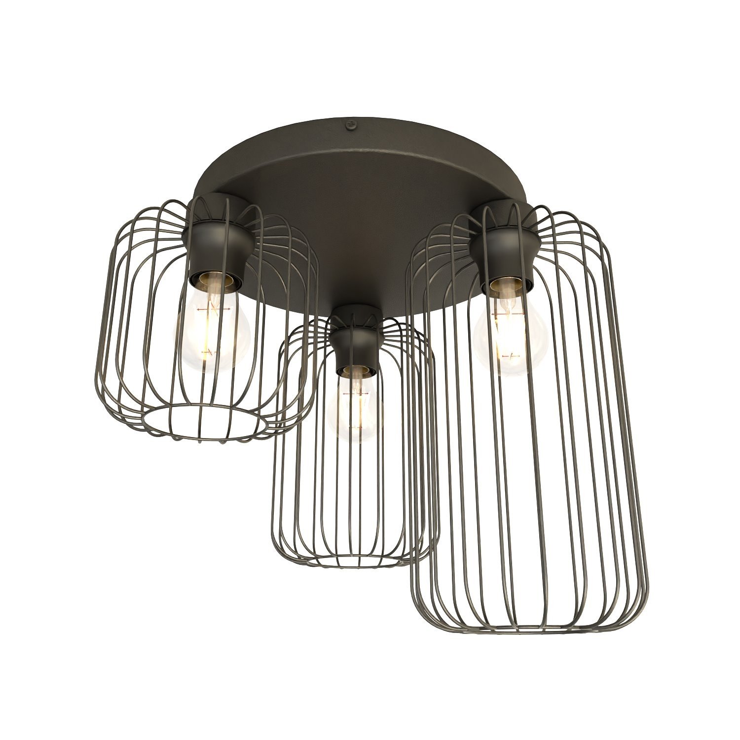 Emibig Plafondlamp Barn 3 lichts Ø 30 cm zwart