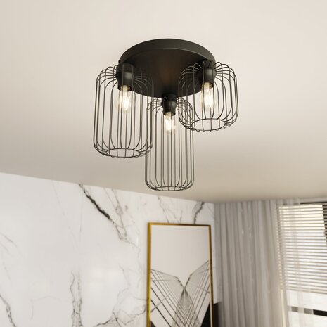 Emibig Plafondlamp Barn 3 lichts Ø 30 cm zwart Emibig Plafondlamp Barn 3 lichts Ø 30 cm zwart