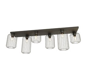 Emibig Plafondlamp Barn 6 lichts L 115 cm zwart Emibig Plafondlamp Barn 6 lichts L 115 cm zwart