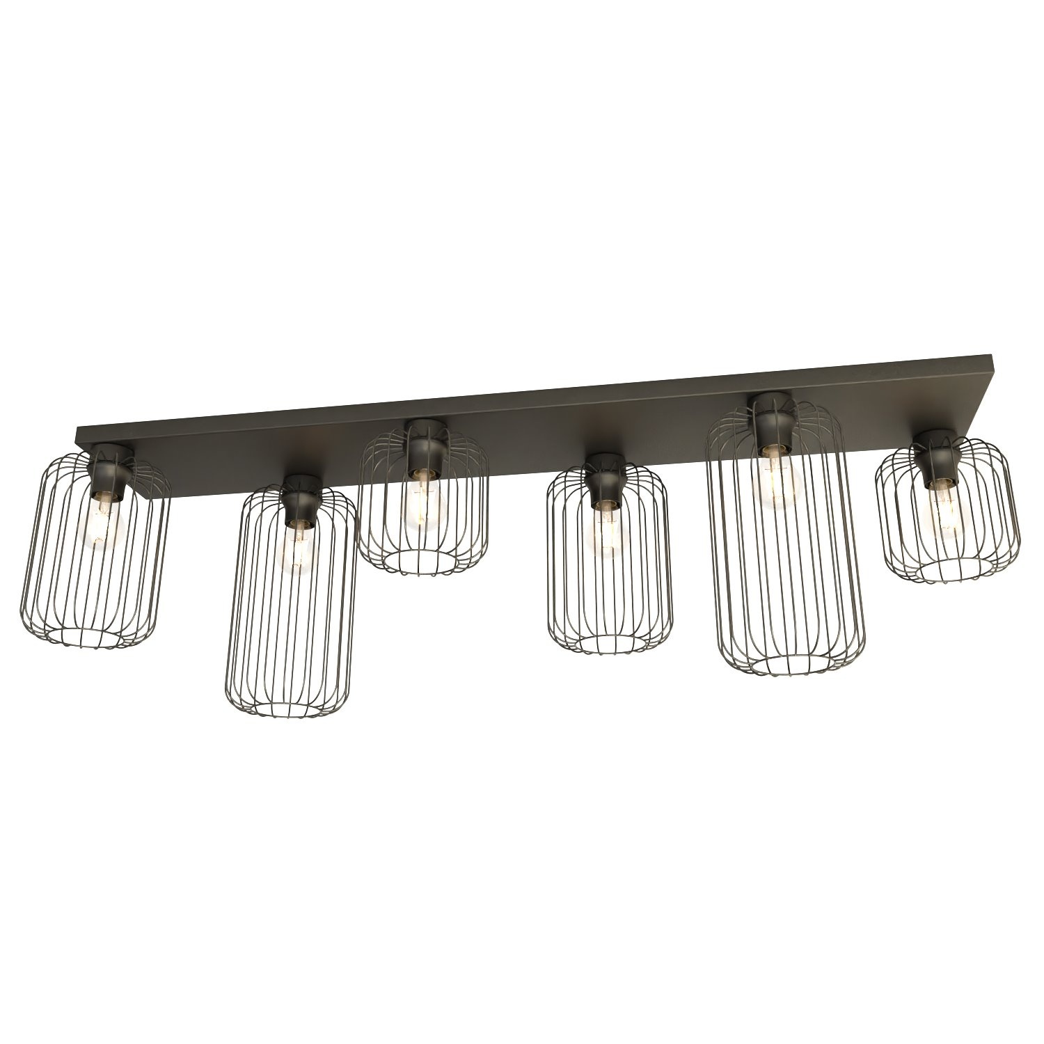 Emibig Plafondlamp Barn 6 lichts L 115 cm zwart