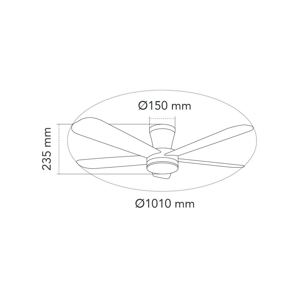 CristalRecord Plafondventilator Benda 5 blad Ø 101 cm zwart