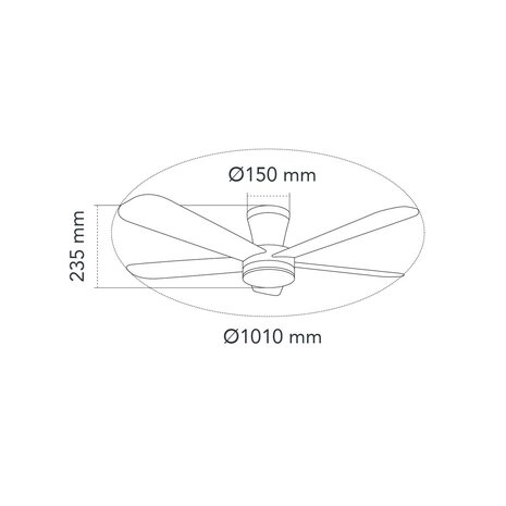 CristalRecord Plafondventilator Benda 5 blad Ø 101 cm wit CristalRecord Plafondventilator Benda 5 blad Ø 101 cm wit