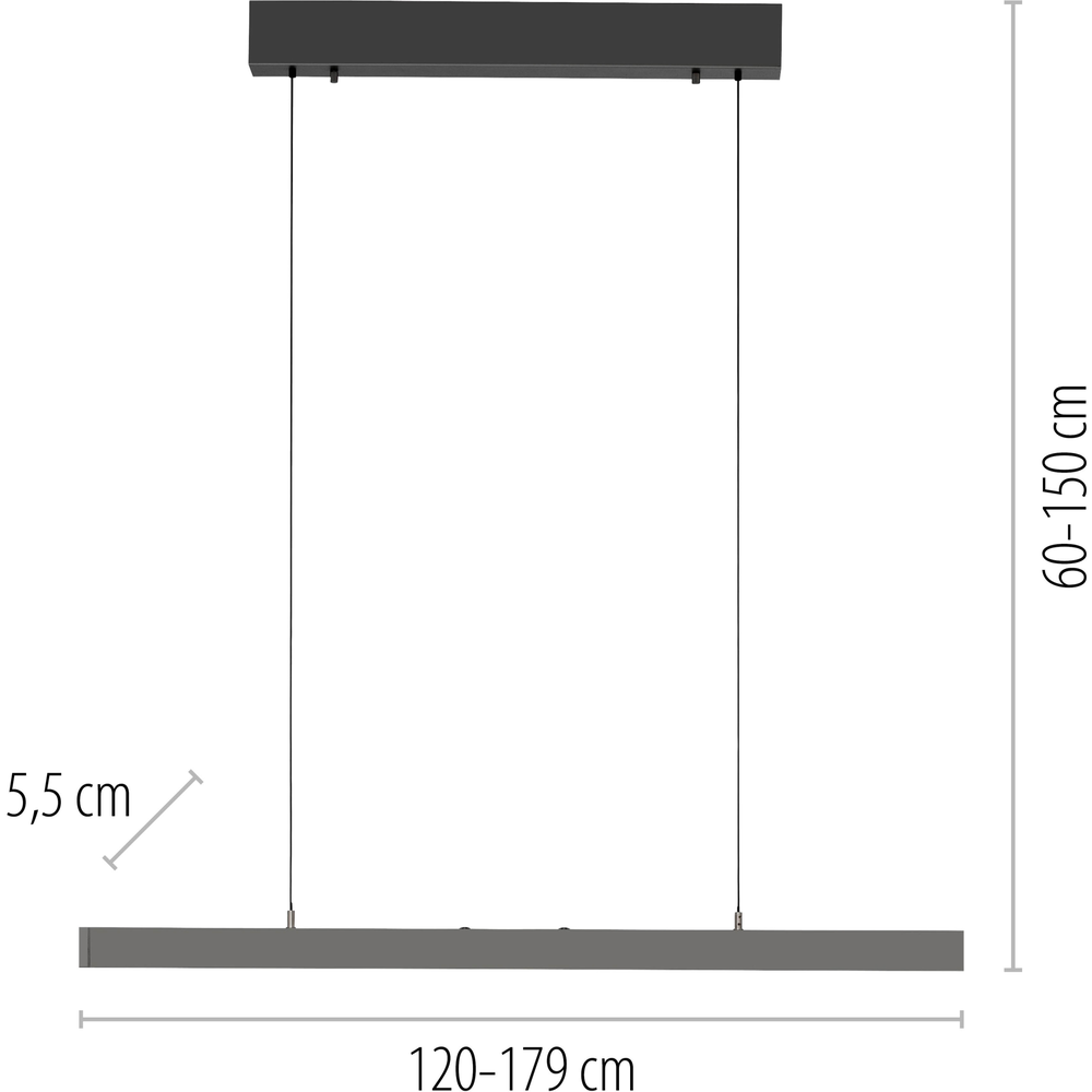 Paul Neuhaus Hanglamp Adriana verstelbaar L 120-179 cm comfortlift antraciet Paul Neuhaus Hanglamp Adriana verstelbaar L 120-179 cm comfortlift antraciet