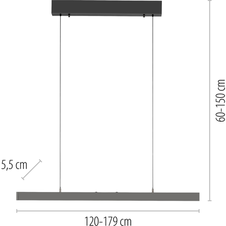 Paul Neuhaus Hanglamp Adriana verstelbaar L 120-179 cm comfortlift antraciet Paul Neuhaus Hanglamp Adriana verstelbaar L 120-179 cm comfortlift antraciet