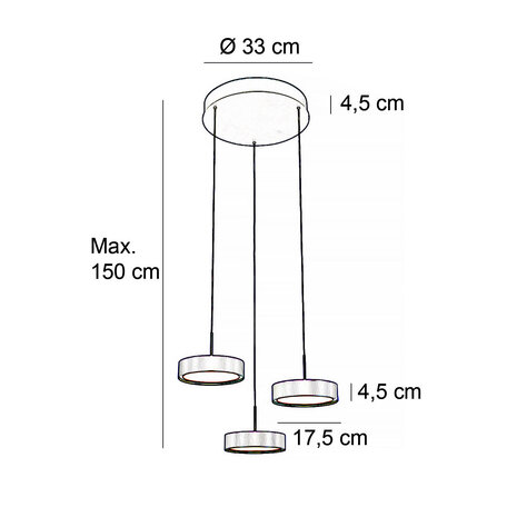 Freelight Hanglamp Alieno 3 lichts Ø 33 cm comfortlift zwart Freelight Hanglamp Alieno 3 lichts Ø 33 cm comfortlift zwart