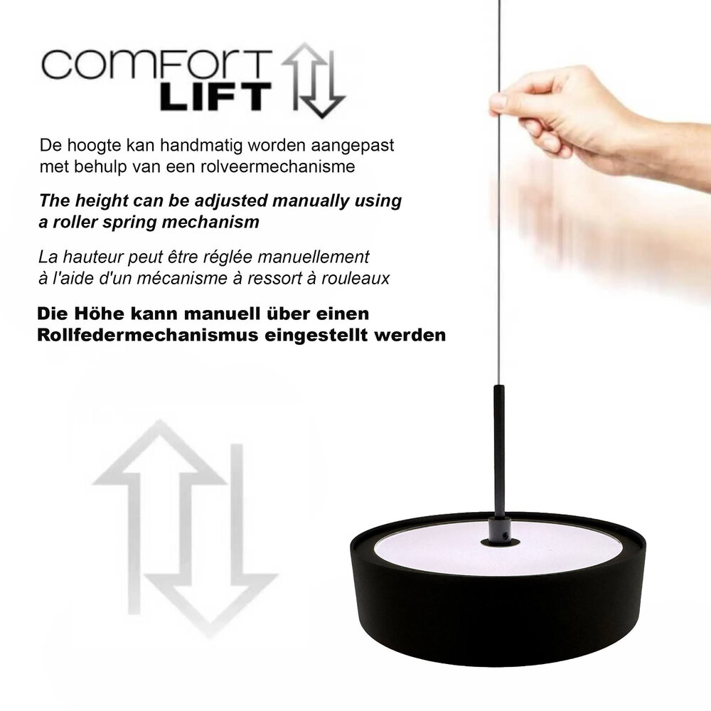 Freelight Hanglamp Alieno 6 lichts ovaal L 120 cm comfortlift zwart Freelight Hanglamp Alieno 6 lichts ovaal L 120 cm comfortlift zwart