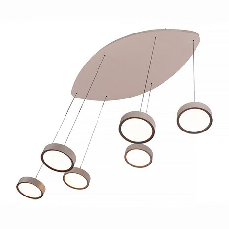 Freelight Hanglamp Alieno 6 lichts ovaal L 120 cm comfortlift beige Freelight Hanglamp Alieno 6 lichts ovaal L 120 cm comfortlift beige