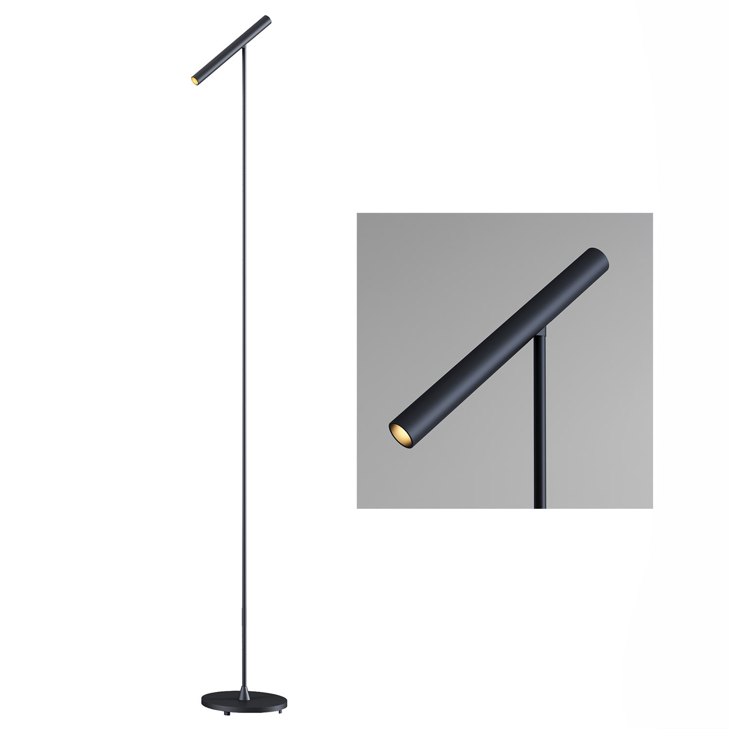 Artdelight Vloerlamp Kansas H 140 cm touch dimmer zwart