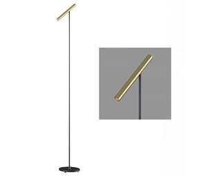Artdelight Vloerlamp Kansas H 140 cm touch dimmer zwart mat goud Artdelight Vloerlamp Kansas H 140 cm touch dimmer zwart mat goud