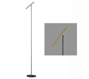 Artdelight Vloerlamp Kansas H 140 cm touch dimmer zwart champagne Artdelight Vloerlamp Kansas H 140 cm touch dimmer zwart champagne