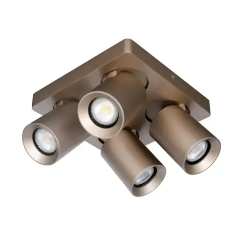 Artdelight Spot Megano 4 lichts vierkant champagne