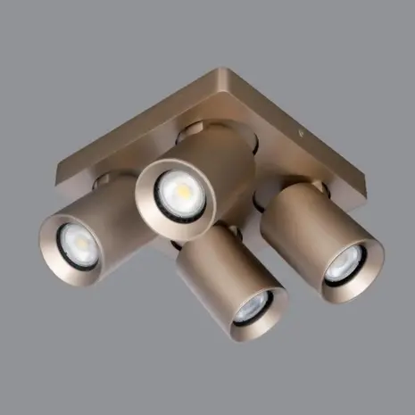 Artdelight Spot Megano 4 lichts vierkant champagne