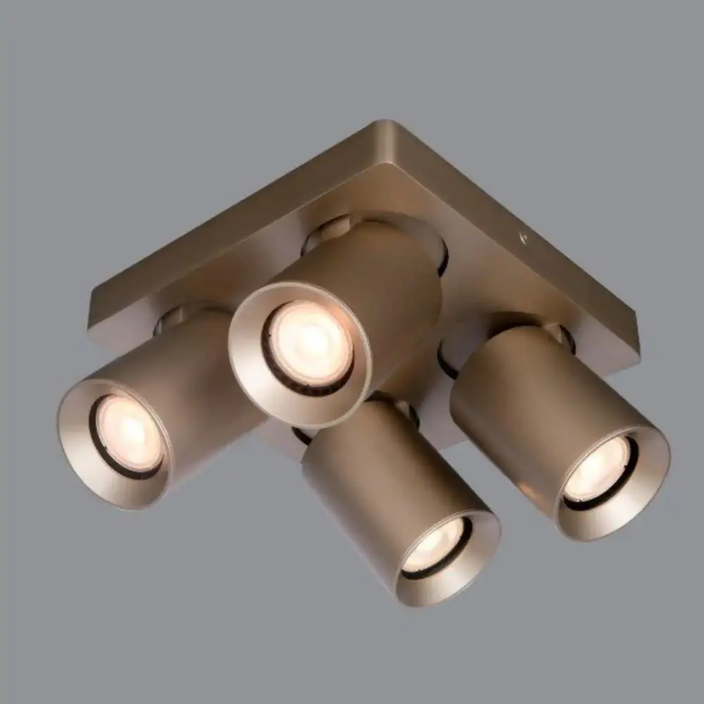 Artdelight Spot Megano 4 lichts vierkant champagne