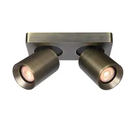 Artdelight Spot Megano 2 lichts balk antiek brons Artdelight Spot Megano 2 lichts balk antiek brons