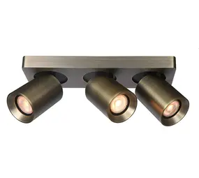 Artdelight Spot Megano 3 lichts balk antiek brons Artdelight Spot Megano 3 lichts balk antiek brons