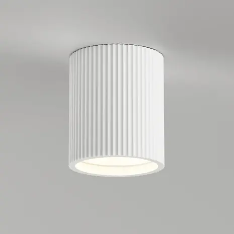Artdelight Plafondlamp Toulouse ribbel Ø 11 cm gips wit Artdelight Plafondlamp Toulouse ribbel Ø 11 cm gips wit