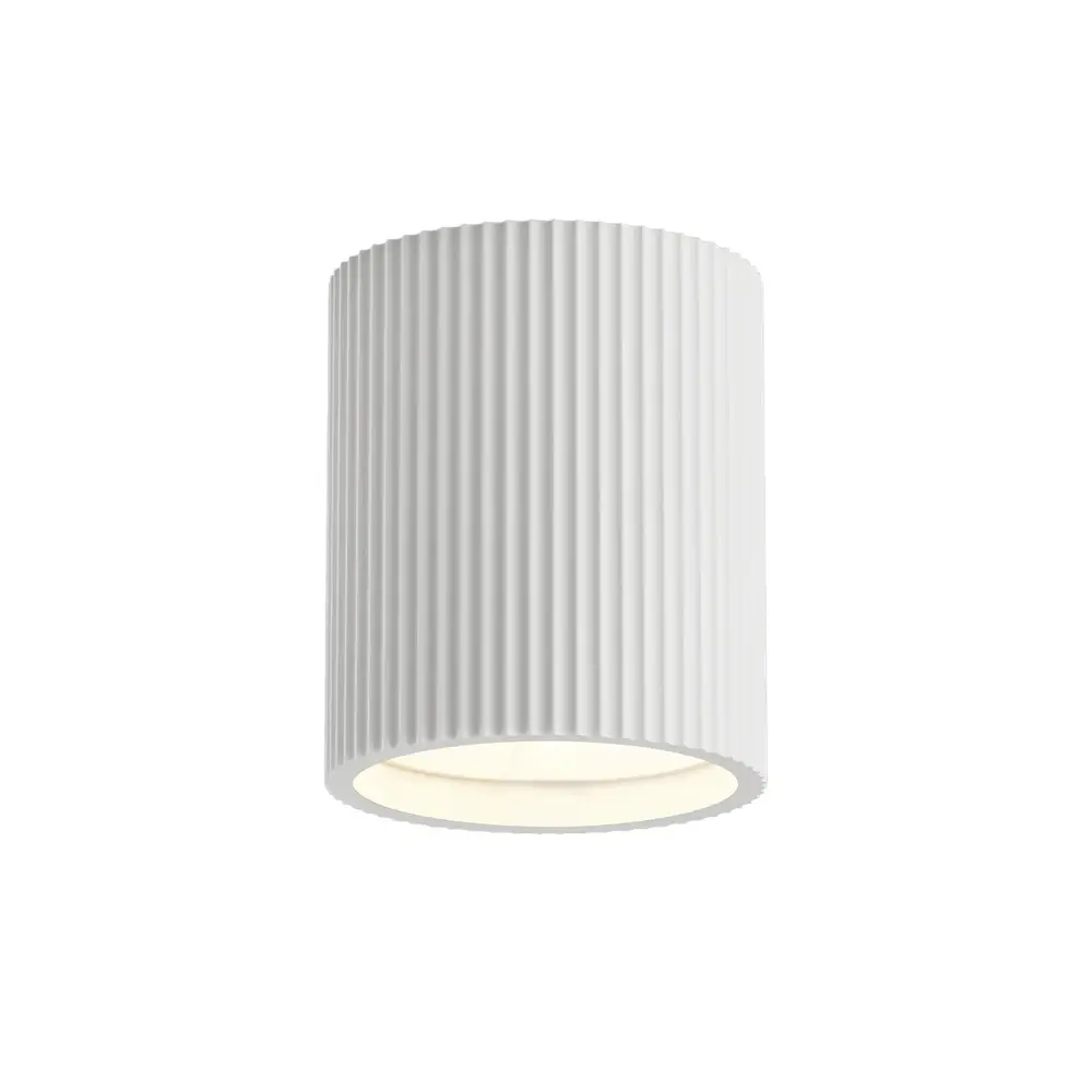 Artdelight Plafondlamp Toulouse ribbel Ø 11 cm gips wit Artdelight Plafondlamp Toulouse ribbel Ø 11 cm gips wit