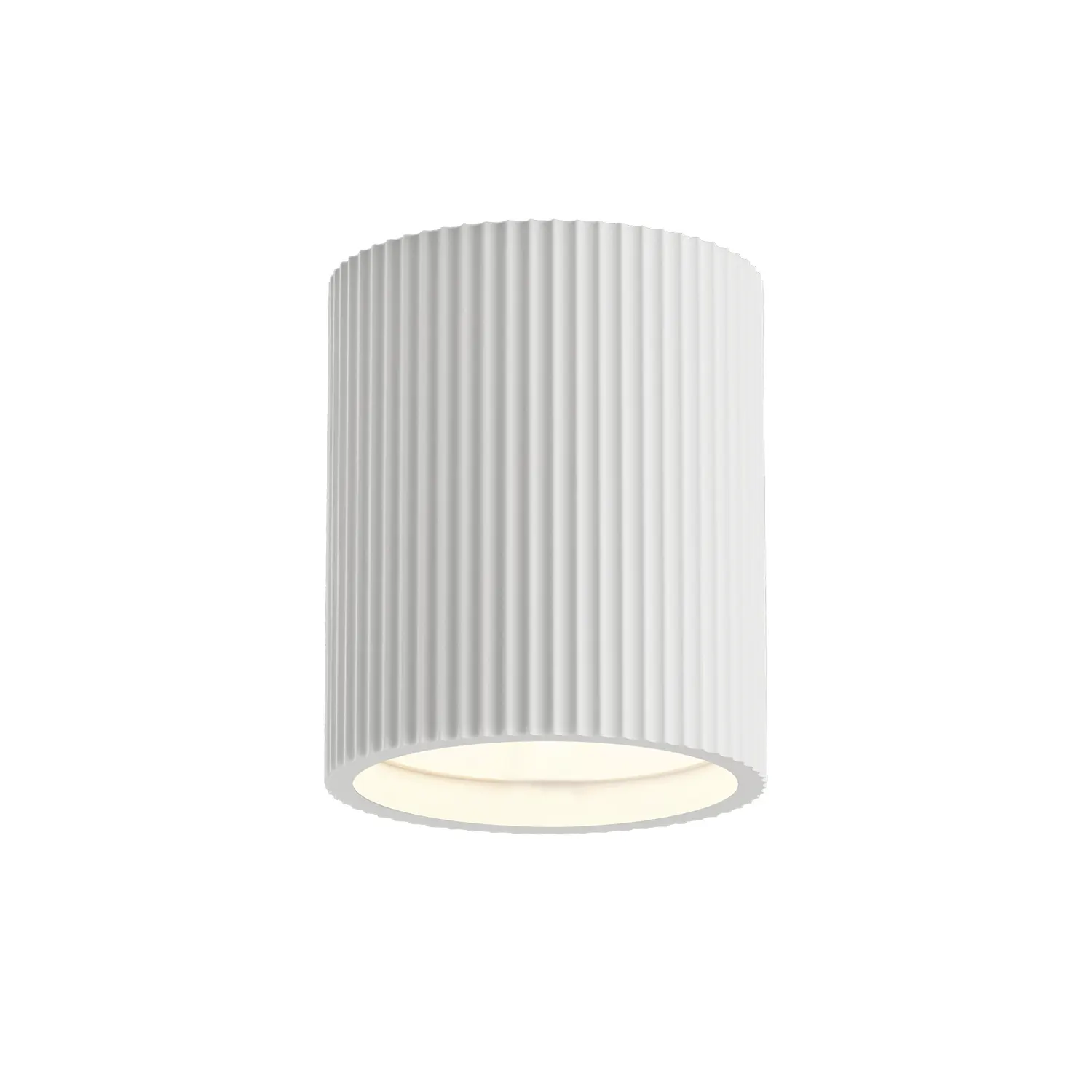Artdelight Plafondlamp Toulouse ribbel Ø 11 cm gips wit