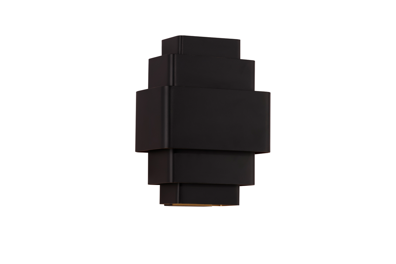 Artdelight Wandlamp Layers B 20 cm zwart goud Artdelight Wandlamp Layers B 20 cm zwart goud