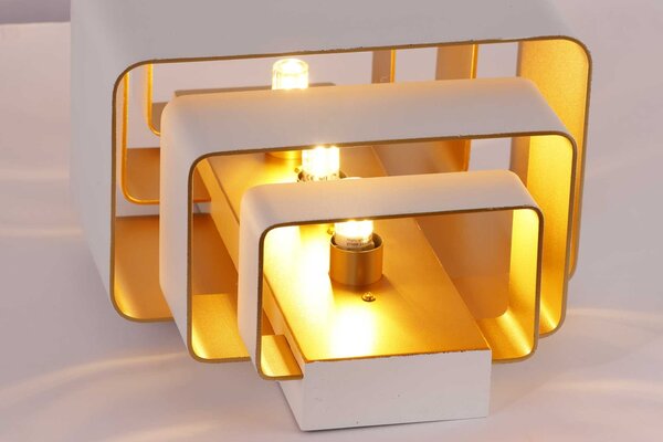 Artdelight Wandlamp Layers B 20 cm wit goud Artdelight Wandlamp Layers B 20 cm wit goud