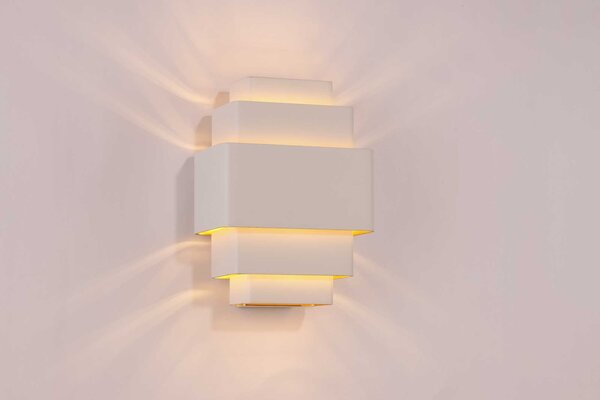 Artdelight Wandlamp Layers B 20 cm wit goud Artdelight Wandlamp Layers B 20 cm wit goud