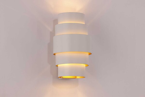 Artdelight Wandlamp Rolls H 22 cm wit goud