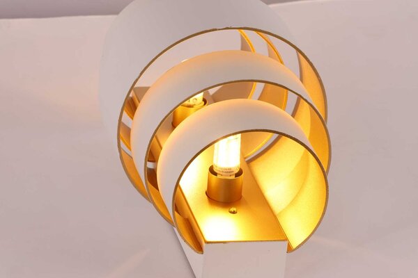 Artdelight Wandlamp Rolls H 22 cm wit goud