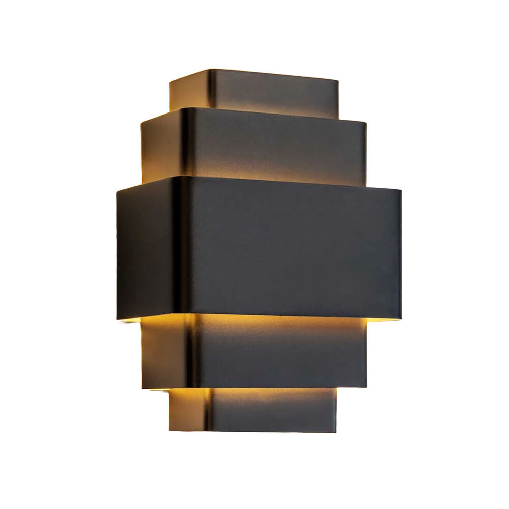 Artdelight Wandlamp Layers B 20 cm zwart goud Artdelight Wandlamp Layers B 20 cm zwart goud