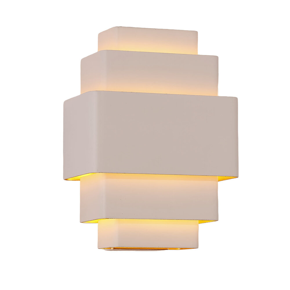 Artdelight Wandlamp Layers B 20 cm wit goud Artdelight Wandlamp Layers B 20 cm wit goud