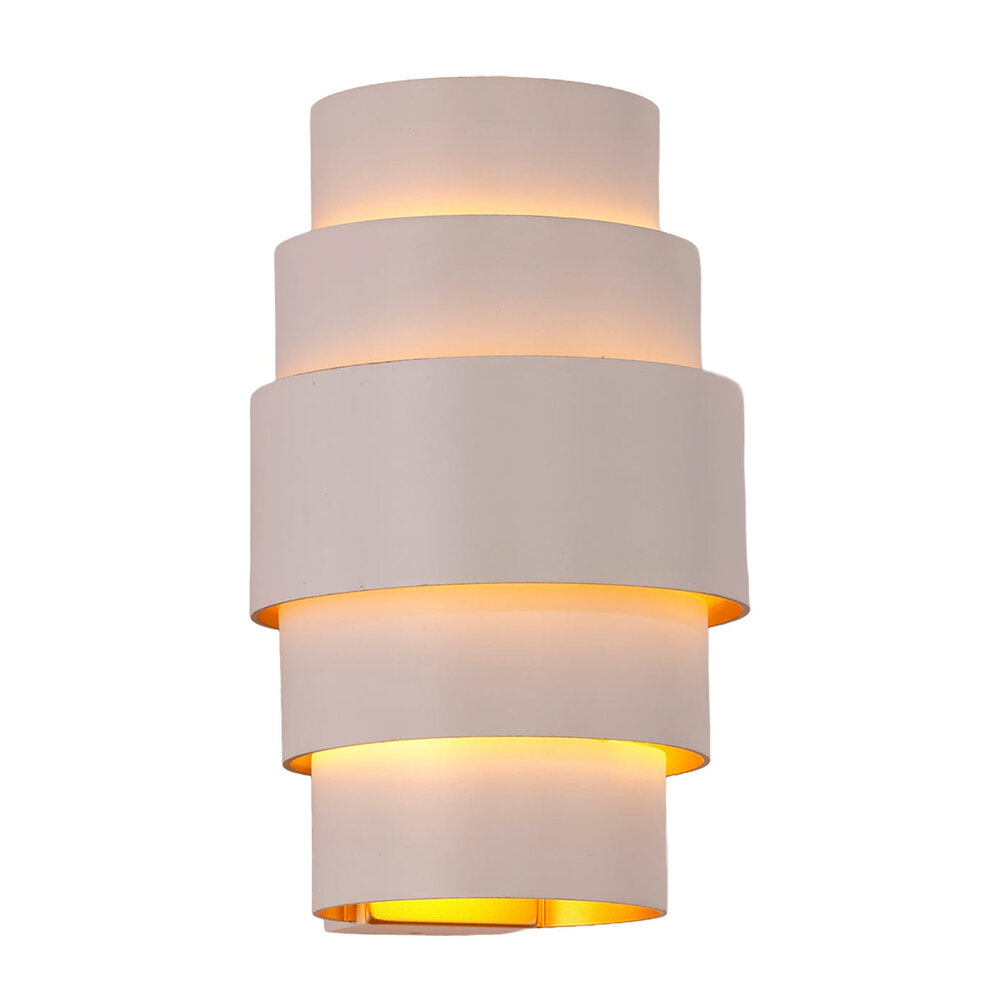 Artdelight Wandlamp Rolls H 22 cm wit goud