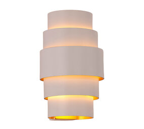 Artdelight Wandlamp Rolls H 22 cm wit goud Artdelight Wandlamp Rolls H 22 cm wit goud