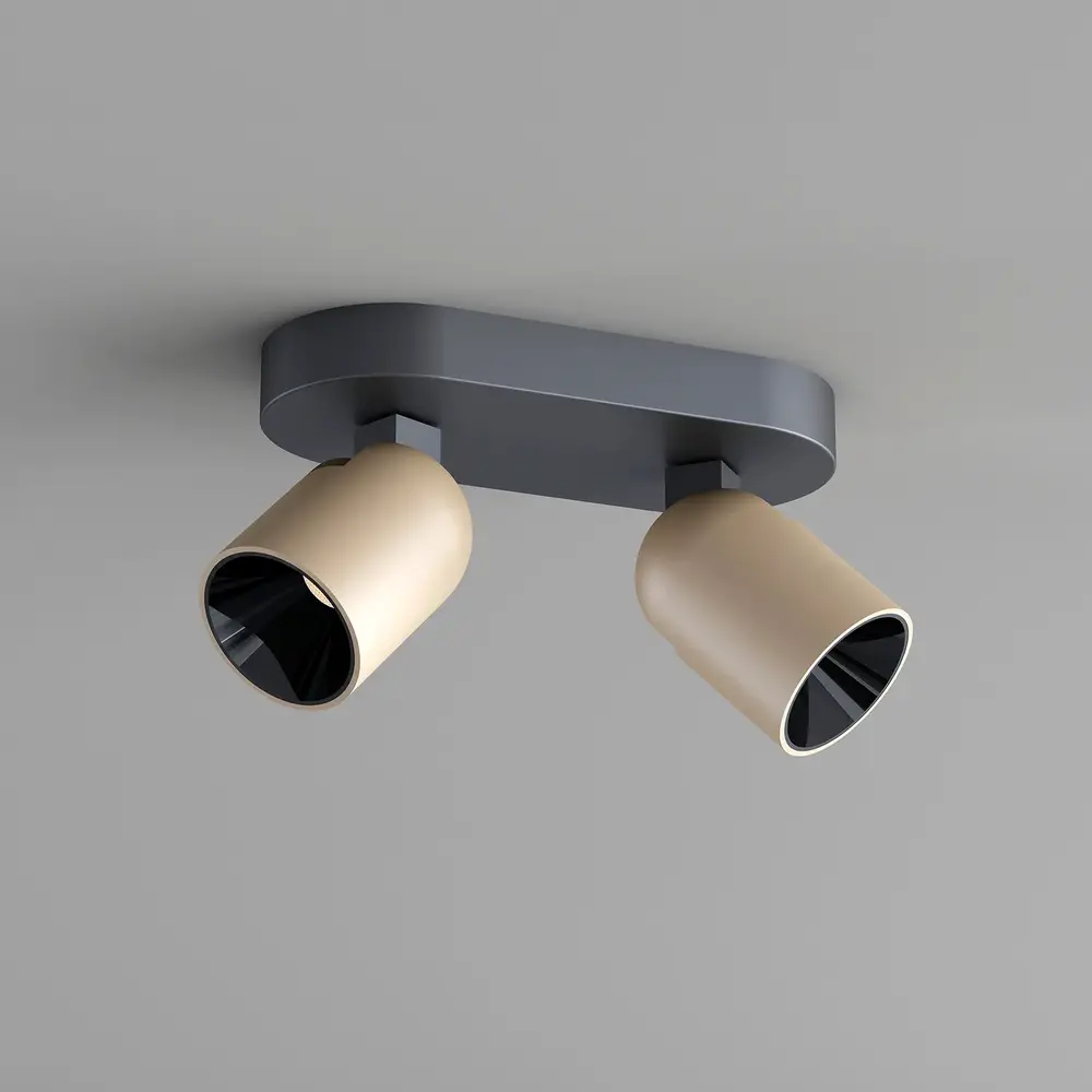 Artdelight Spot Houston 2 lichts L 20 cm zwart champagne