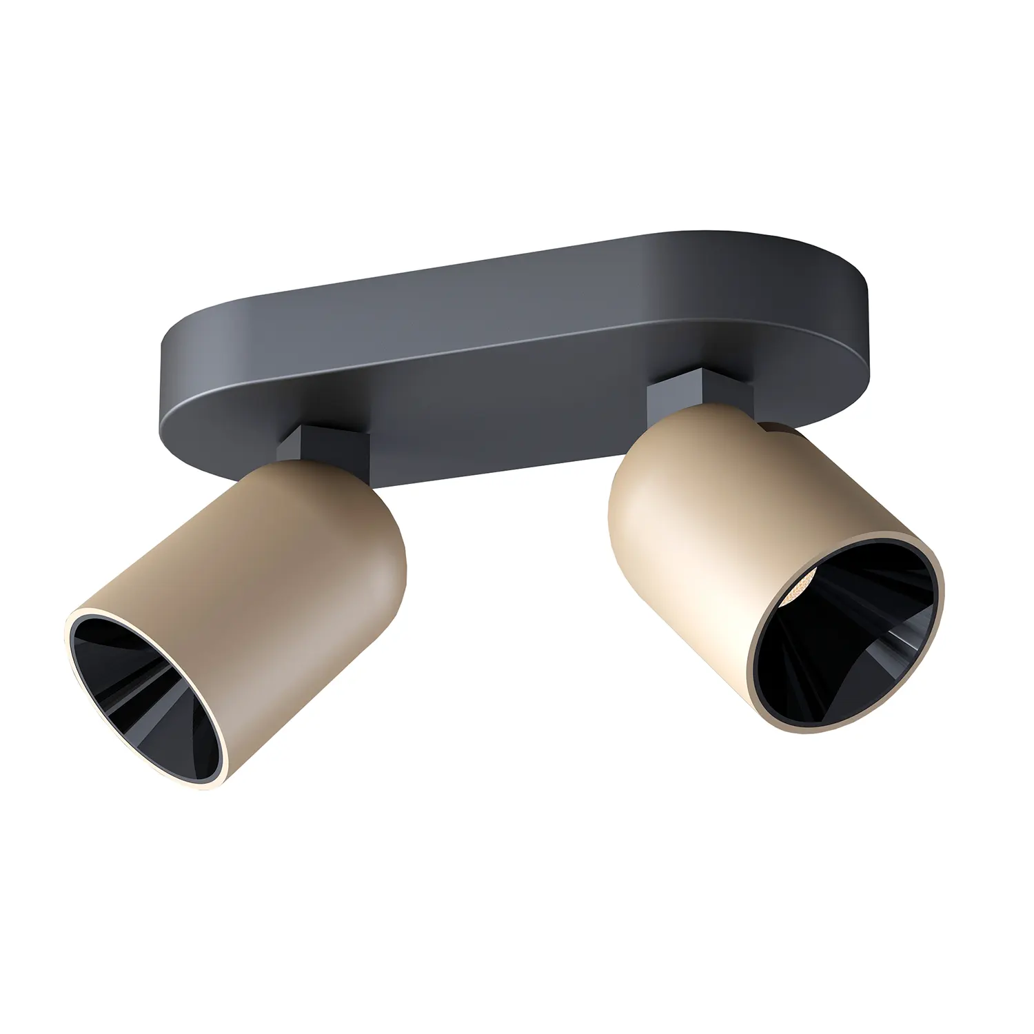 Artdelight Spot Houston 2 lichts L 20 cm zwart champagne