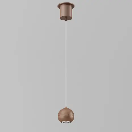 Artdelight Hanglamp Miami 1 lichts Ø 10 cm comfortlift koper brons Artdelight Hanglamp Miami 1 lichts Ø 10 cm comfortlift koper brons