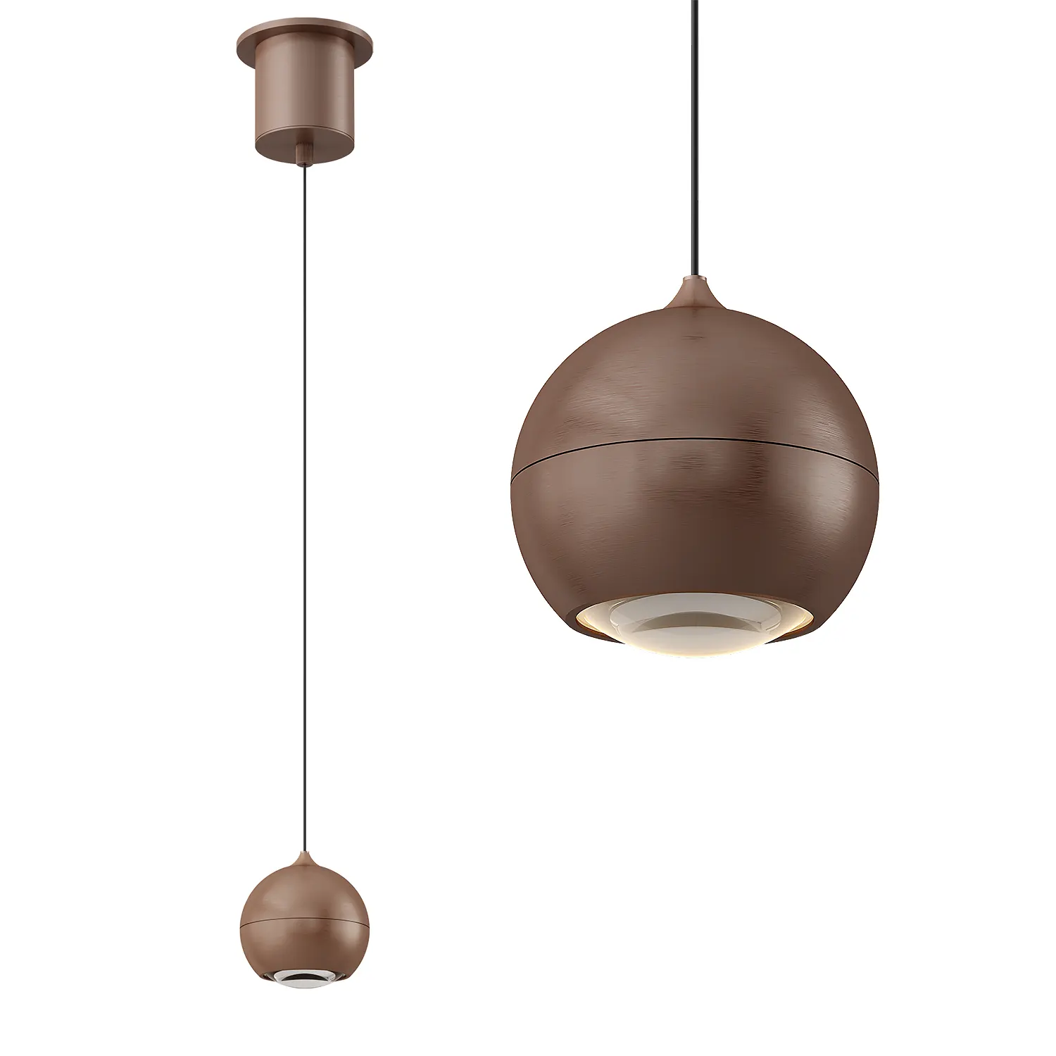 Artdelight Hanglamp Miami 1 lichts Ø 10 cm comfortlift koper brons