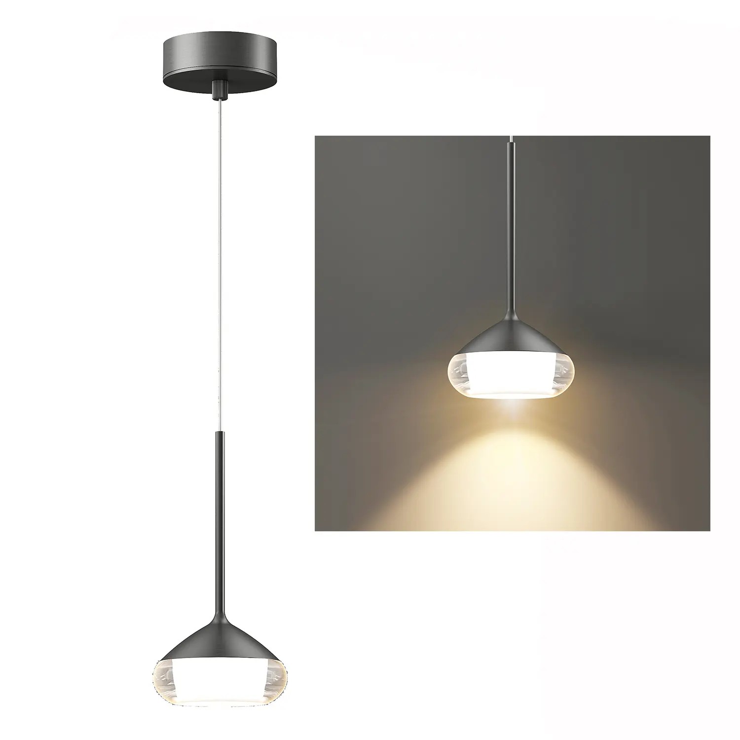 Artdelight Hanglamp Phoenix 1 lichts Ø 12 cm gun metal