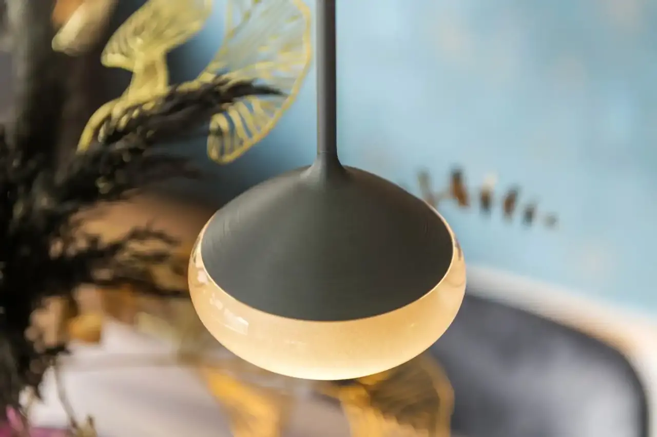 Artdelight Hanglamp Phoenix 1 lichts Ø 12 cm champagne