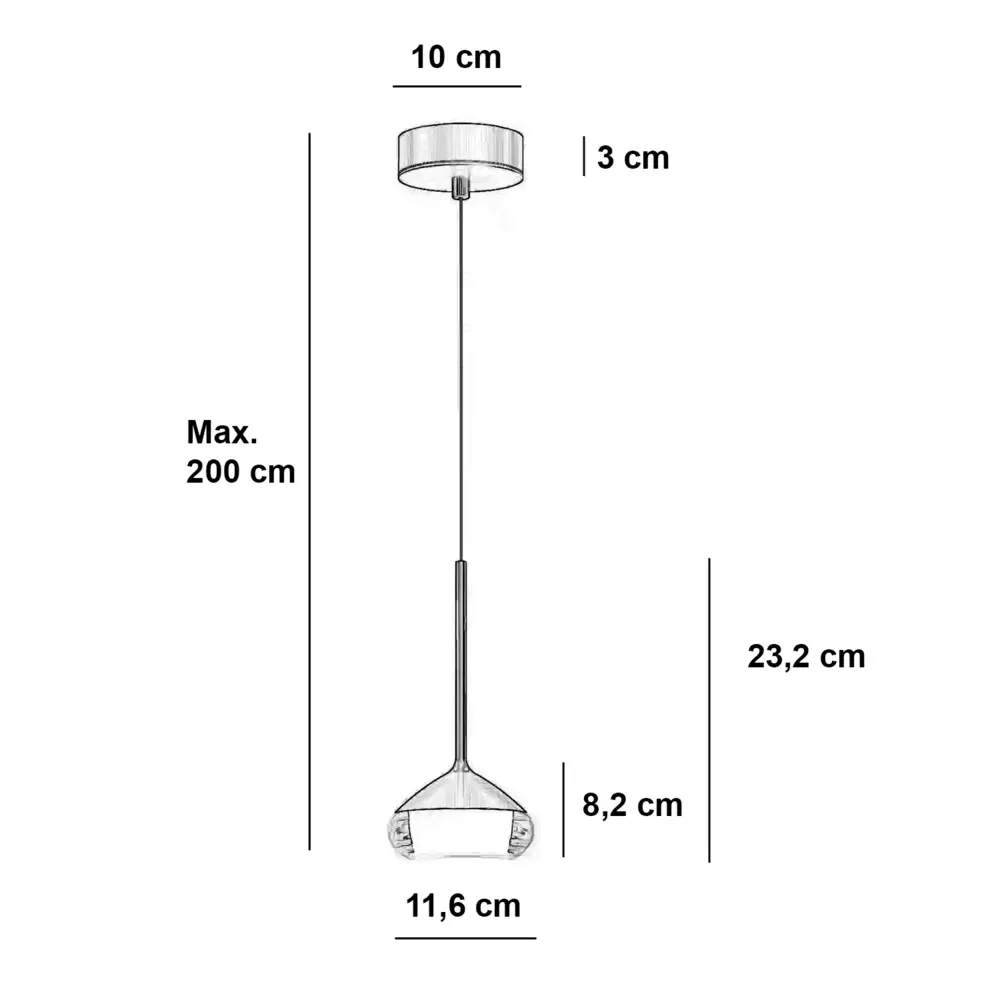 Artdelight Hanglamp Phoenix 1 lichts Ø 12 cm champagne