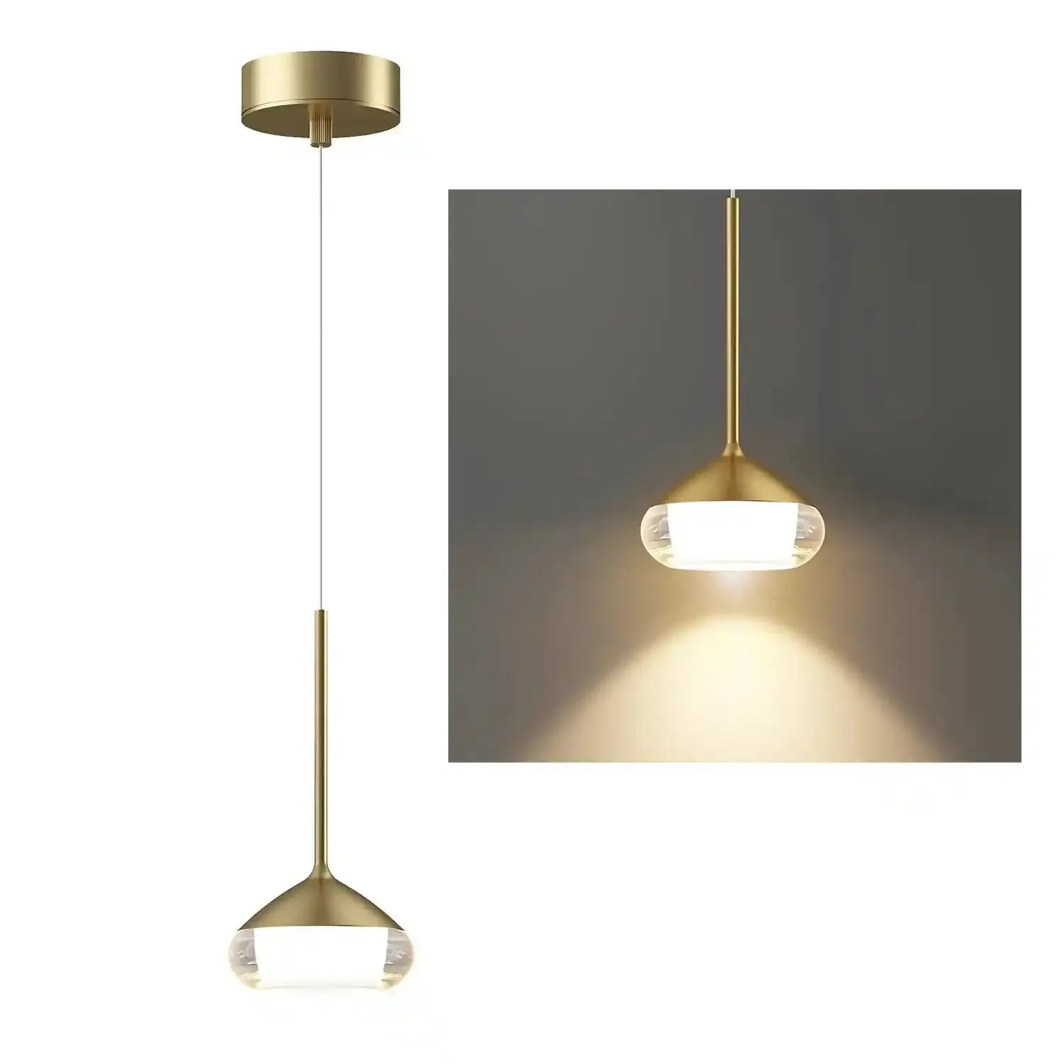 Artdelight Hanglamp Phoenix 1 lichts Ø 12 cm mat goud
