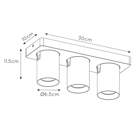 Artdelight Spot Megano 3 lichts balk zijdegrijs Artdelight Spot Megano 3 lichts balk zijdegrijs