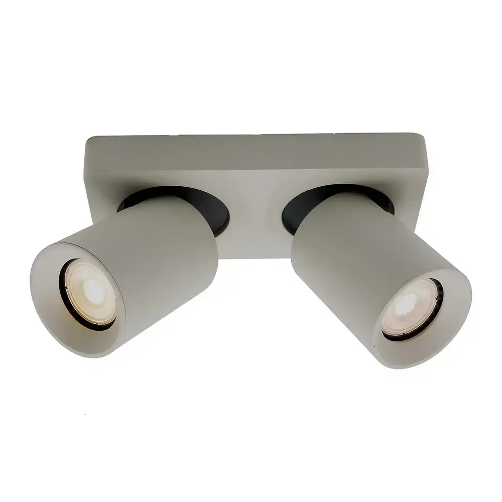 Artdelight Spot Megano 2 lichts balk zijdegrijs Artdelight Spot Megano 2 lichts balk zijdegrijs