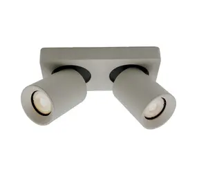 Artdelight Spot Megano 2 lichts balk zijdegrijs Artdelight Spot Megano 2 lichts balk zijdegrijs
