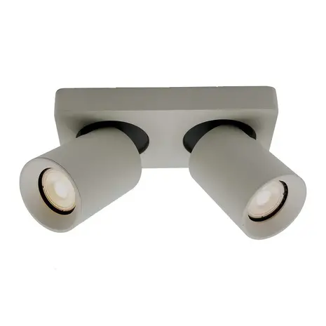 Artdelight Spot Megano 2 lichts balk zijdegrijs Artdelight Spot Megano 2 lichts balk zijdegrijs