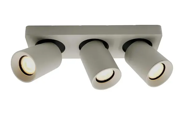 Artdelight Spot Megano 3 lichts balk zijdegrijs Artdelight Spot Megano 3 lichts balk zijdegrijs