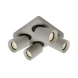 Artdelight Spot Megano 4 lichts vierkant zijdegrijs Artdelight Spot Megano 4 lichts vierkant zijdegrijs