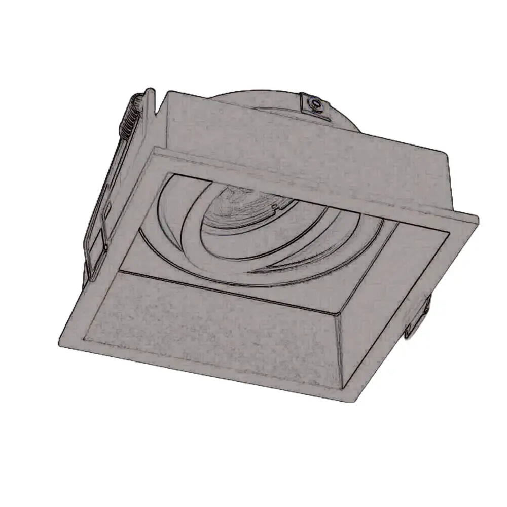 Artdelight Inbouwspot Rex vierkant 9,2 cm zwart Artdelight Inbouwspot Rex vierkant 9,2 cm zwart