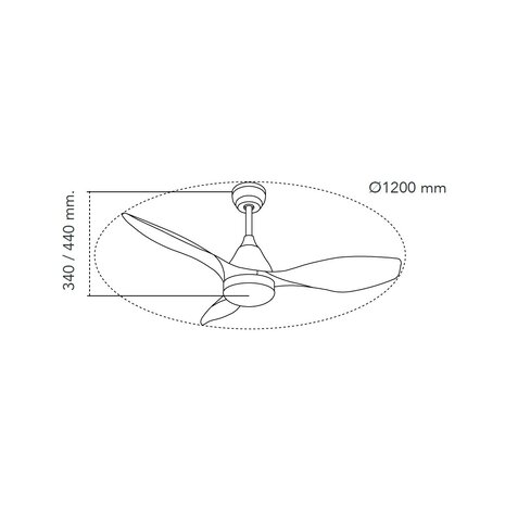 CristalRecord Plafondventilator Stel Ø 120 cm zwart CristalRecord Plafondventilator Stel Ø 120 cm zwart